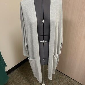 DONNI. Light Gray Open-Front Cardigan